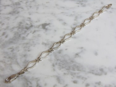 Womens Vintage Estate Sterling Silver Link Bracelet