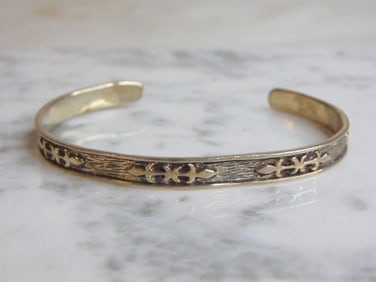 Womens Vintage Estate Sterling Silver Cuff Bracelet