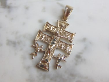 Womens Vintage Estate Sterling Silver Cross Pendant