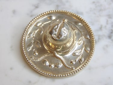 Womens Vintage Estate Sterling Silver Sombrero Brooch