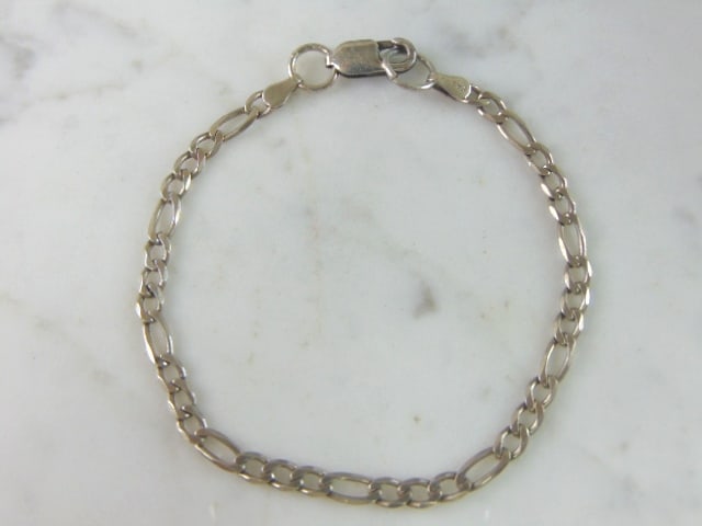 Womens Vintage Sterling Silver Chain Link Bracelet (1 of 3)