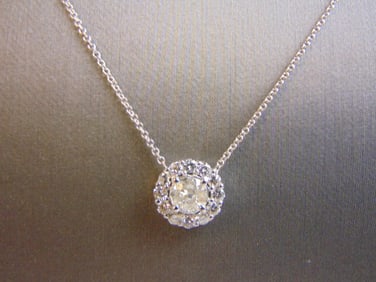 Womens 14K White Gold & Diamond Necklace Pendant