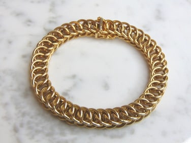Womens Vintage Estate 14K Yellow Gold Italian Bracelet