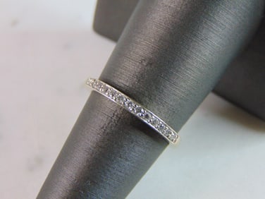 Womens Vintage Estate 14K White Gold Diamond Ring