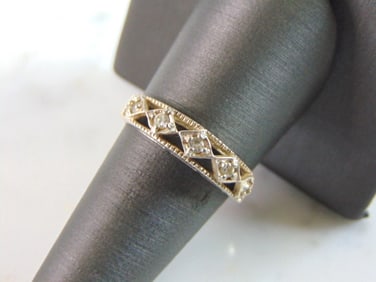 Womens Vintage Estate Sterling Silver CZ Ring