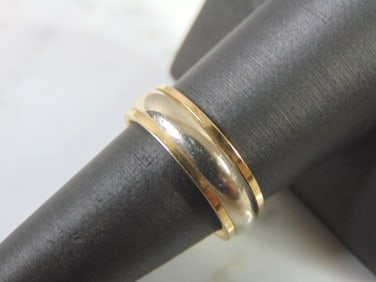 Vintage Estate 14K White Yellow Gold Wedding Band Ring