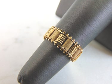 Womens Vintage Estate 14K Yellow Gold Flex Band Ring