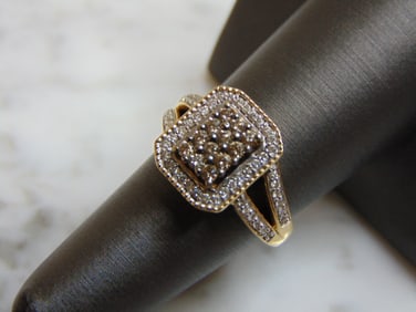 Womens Estate 14K Yellow Gold Chocolate Diamond Ring