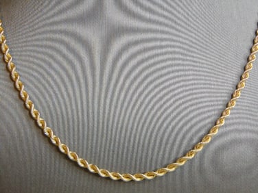 Vintage Estate 14K Yellow Gold Silk Rope Necklace