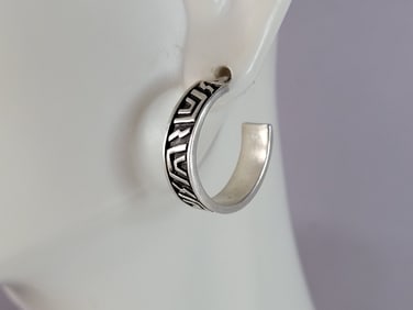 Sterling Silver Fashion Open Hoop Stick Earrings