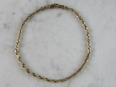 Womens Vintage Estate 14K Yellow Gold Chain Bracelet 2.8g E2410
