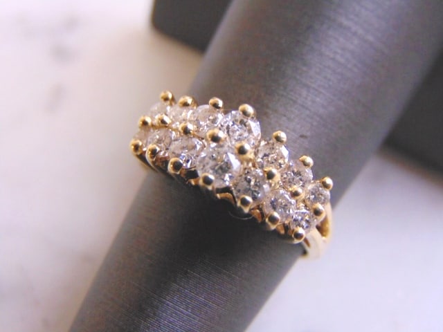 Womens 14K Yellow Gold & Diamond Ring (1 of 4)
