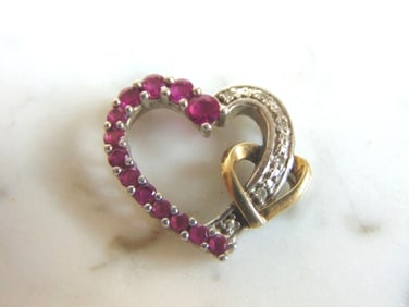 Womens Vintage Estate Sterling Silver Heart Pendant
