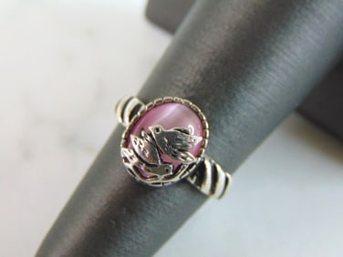 Womens Sterling Silver Fashion Bird Ring