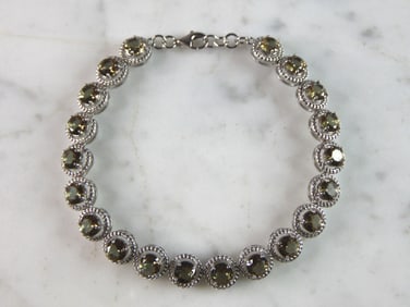 Womens  Estate Sterling Silver Modernist Citrine Bracelet