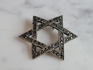 Vintage Estate Sterling Silver Jewish Judaica Star of David Pendant