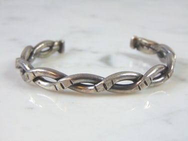 Womens Vintage Estate Sterling Silver Cuff Bracelet
