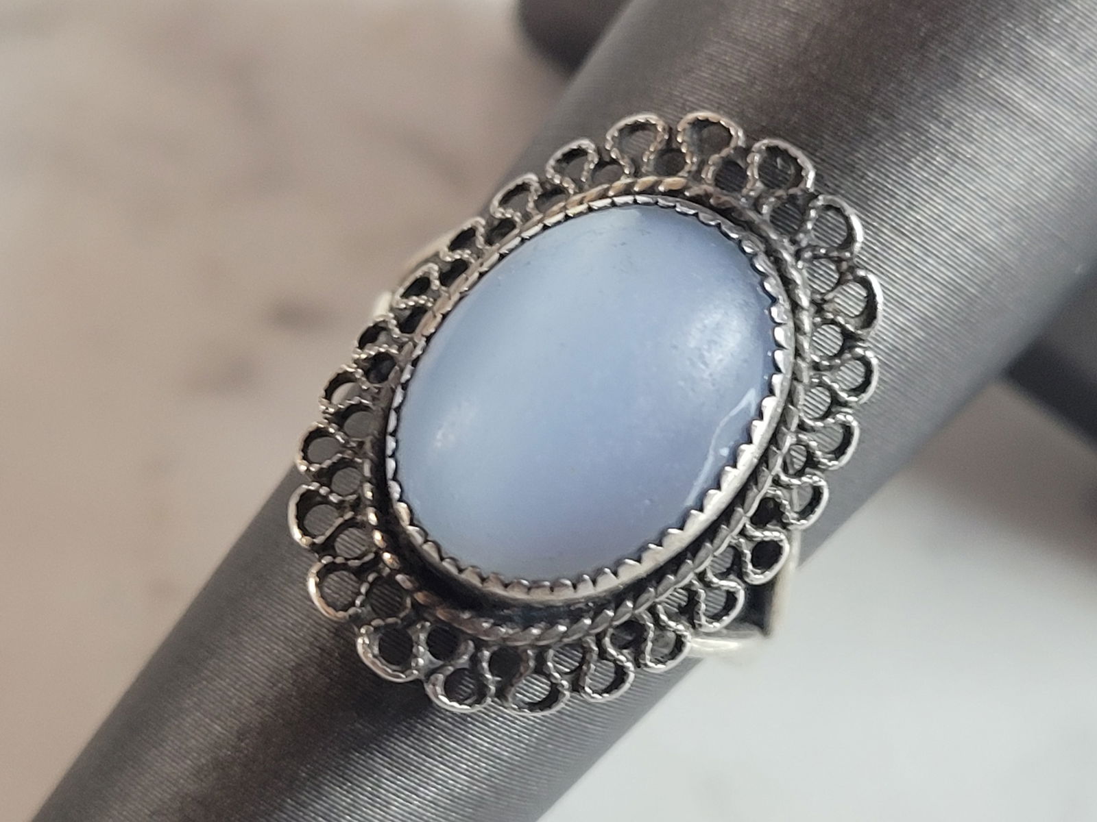 Womens Vintage Estate Sterling Silver Moonstone Ring (1 of 6)