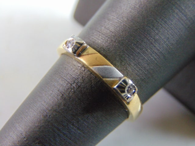 Womens Vintage Estate 14K Multi Tone Gold Diamond Ring (1 of 5)