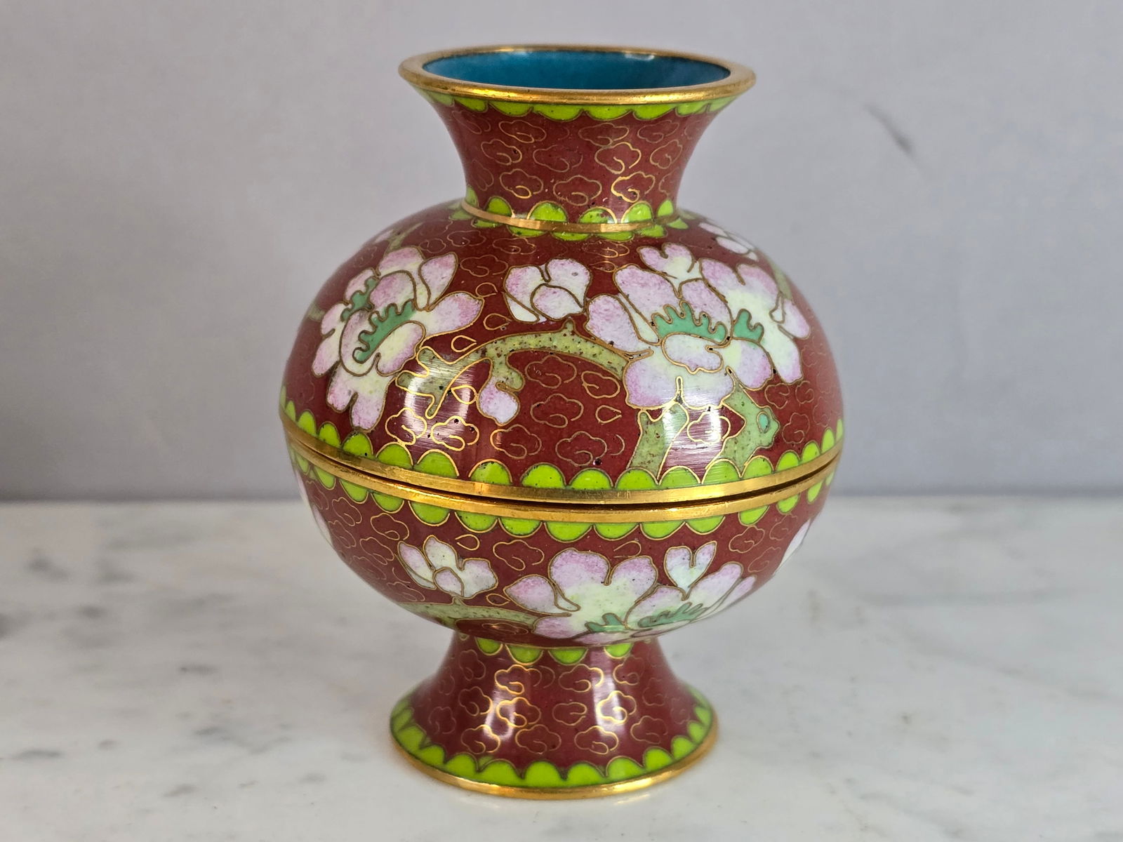 VINTAGE CLOISONNE MINI RICE WARMER (1 of 4)