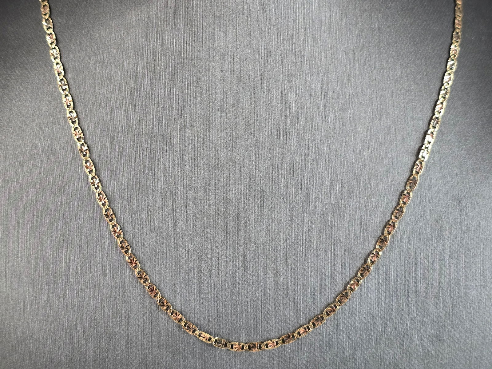 Womens Vintage Estate 14k Mixed Gold Chain Link Necklace (1 of 3)