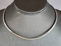 Womens Vintage Sterling Silver Italian Herringbone Choker Necklace