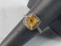 Womens Vintage Estate 14k Yellow Gold Citrine & Diamond Ring