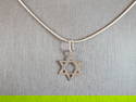 Vintage Estate Sterling Silver Jewish Judaica Star of David Pendant Necklace