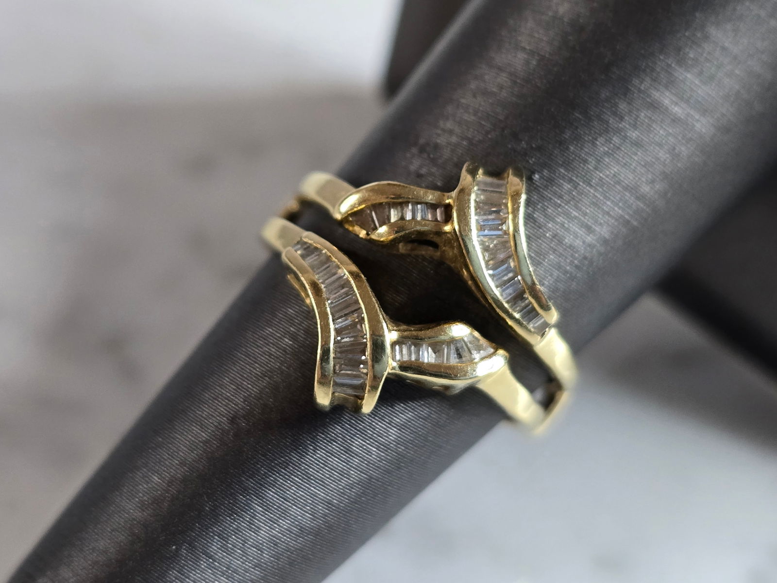 Womens Vintage Estate 14k Yellow Gold Diamond Ring Spacer (1 of 6)