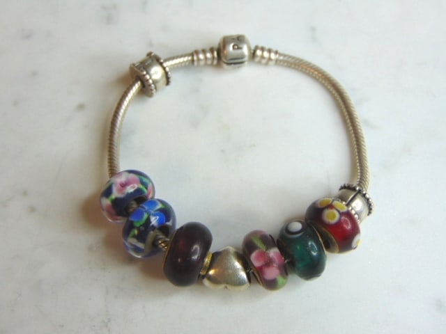Womens Vintage Sterling Silver Pandora Charm Bracelet (1 of 4)