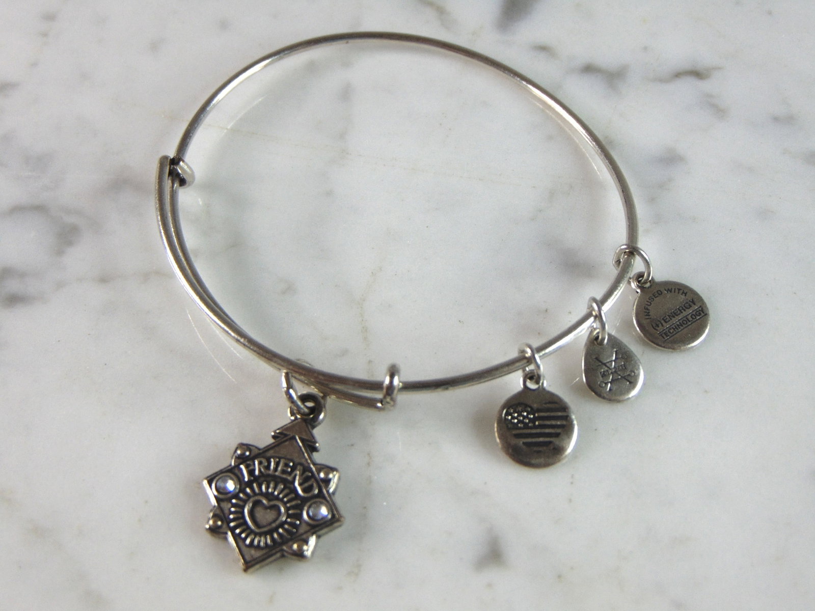 Womens Vintage Estate  Alex & Ani Friend Charm Bracelet (1 of 4)