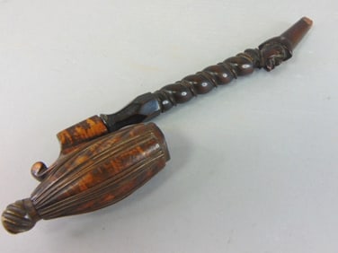 Vintage Antique Hand Carved Burl Walnut Smoking Pipe
