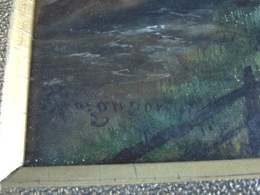 Vintage Antique Macgregor Charles Malcom Signed Painting On Canvas