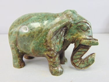 Lot of Four Vintage Decorative Soapstone Elephants