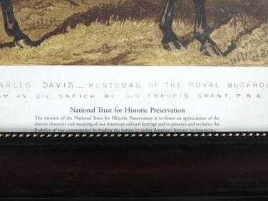 Vintage Estate "Huntsman of The Royal Buckhounds" Framed Art Print