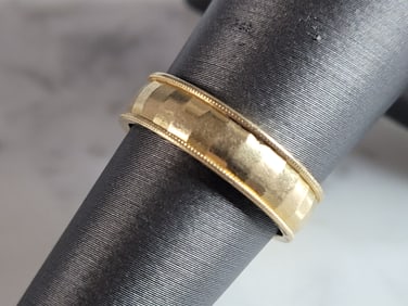 Womens Vintage Estate 14k Yellow Gold Artcarved Wedding Band Ring