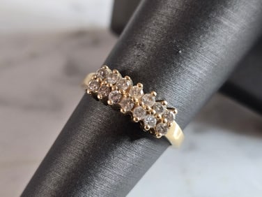 Womens Vintage Estate 14K Yellow Gold Diamond Ring