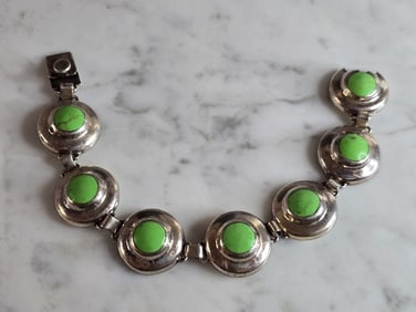 Womens Vintage Estate Sterling Silver Modernist Bracelet