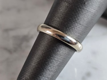 Womens Vintage Estate 14k White Gold Wedding Ring Band