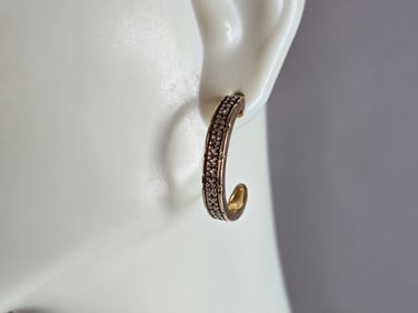 Womens Vintage Estate Sterling Silver Gold Tone Shrimp Stud Earrings