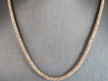 Womens Vintage Estate Sterling Silver Italian Modernist Necklace