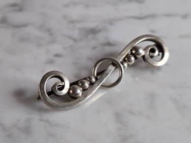 Womens Vintage Estate Sterling Silver Modernist Brooch