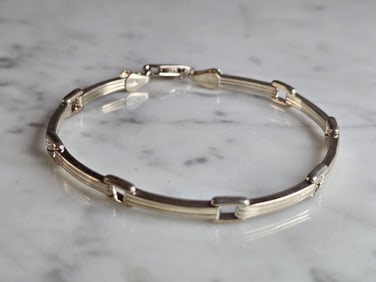 Womens Vintage Estate Sterling Silver Modernist Bracelet