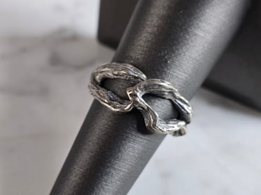 Womens Vintage Estate Sterling Silver Modernist Ring