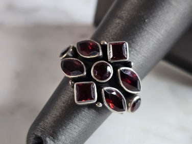 Womens Vintage Estate Sterling Silver Modernist Ring