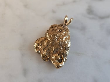 Vintage Estate 14k Yellow Gold Nugget Pendant