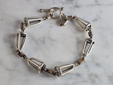 Womens Vintage Estate Sterling Silver Modernist Bracelet