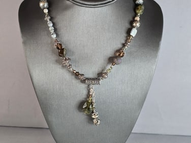 Womens Vintage Estate Sterling Silver Modernist Tres Jolie Necklace