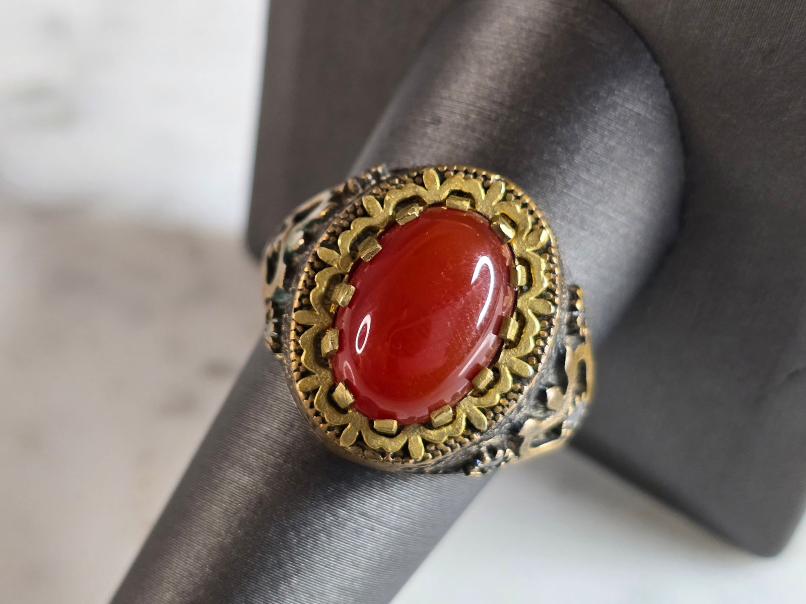 Mens Vintage Estate Sterling Silver Ring (1 of 6)