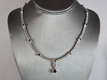 Womens Vintage Estate Sterling Silver Modernist Necklace